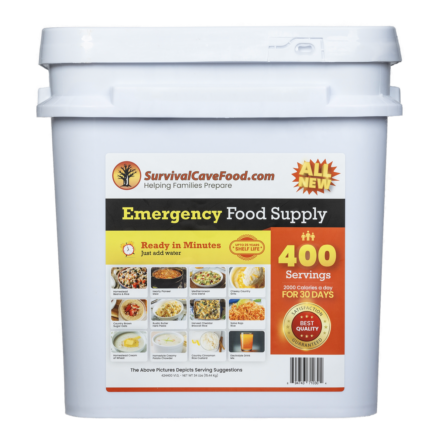 Freeze-Dried 400 Meal Bucket