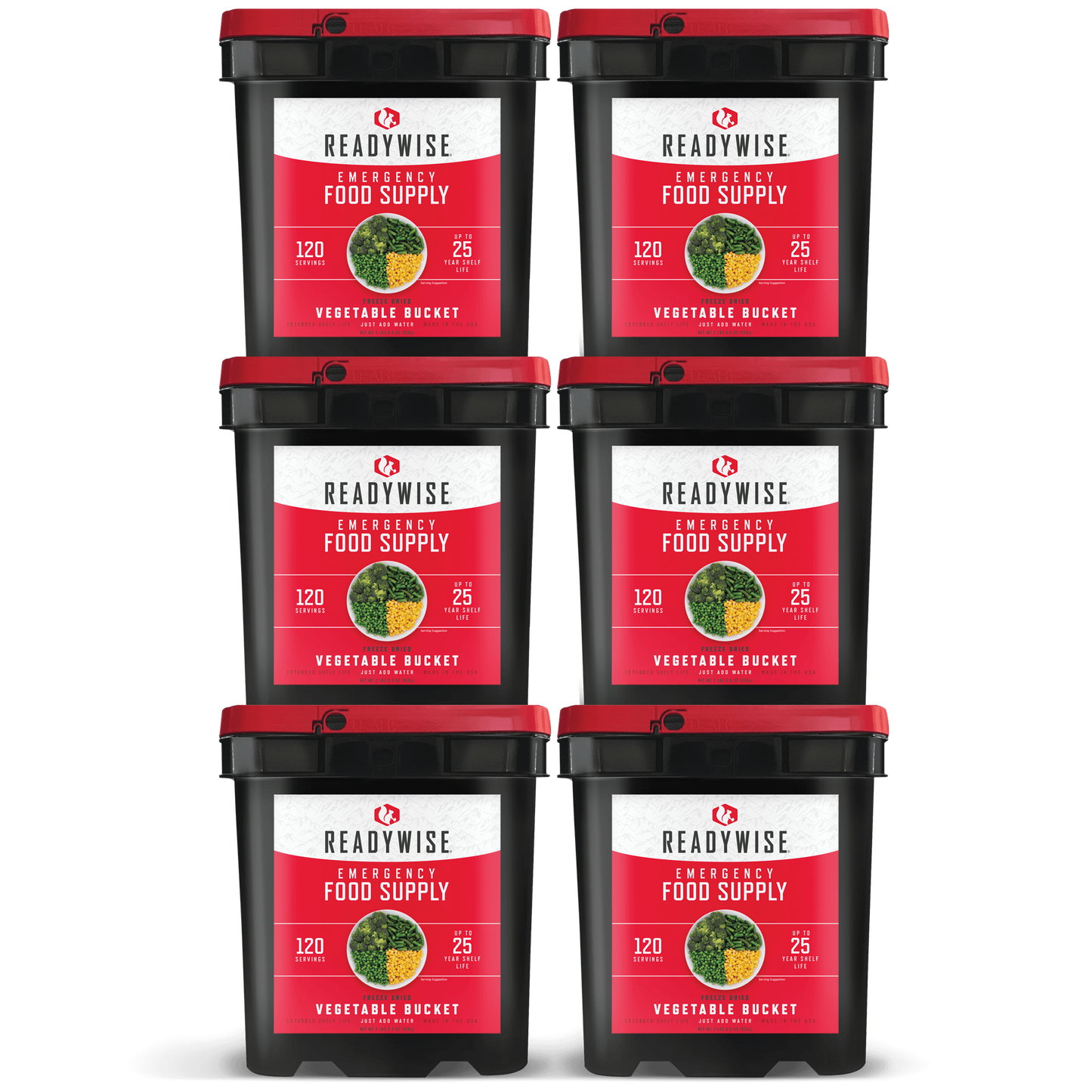 720 Serving Freeze Dried Vegetables (6, 120 serving buckets)