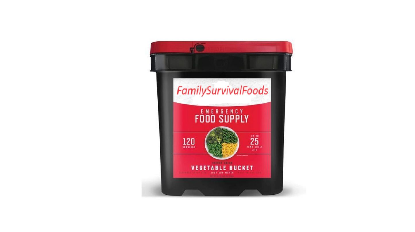 120 Servings  Freeze Dried Veggie Pail